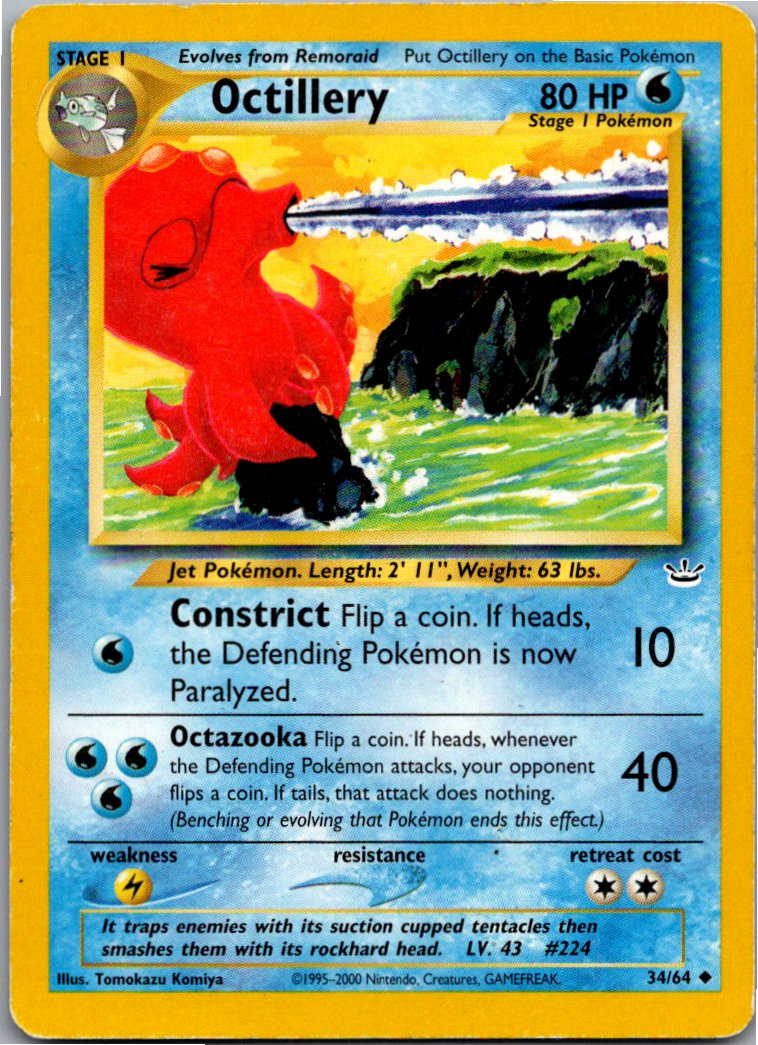 Octillery 34/64 Neo Revelation – Vorderseite