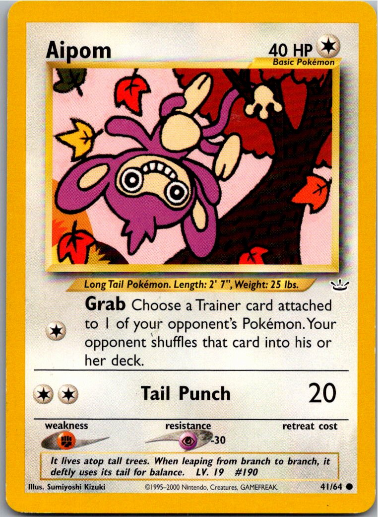 Aipom Griffel 41/64 Neo Revelation – Vorderseite