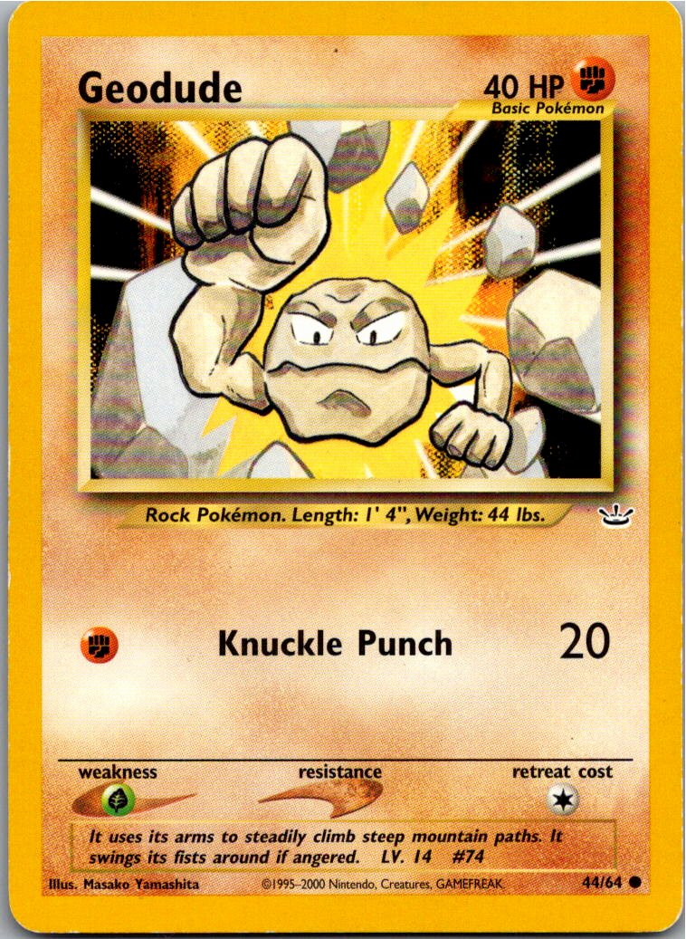 Geodude Kleinstein 44/64 Neo Revelation – Vorderseite