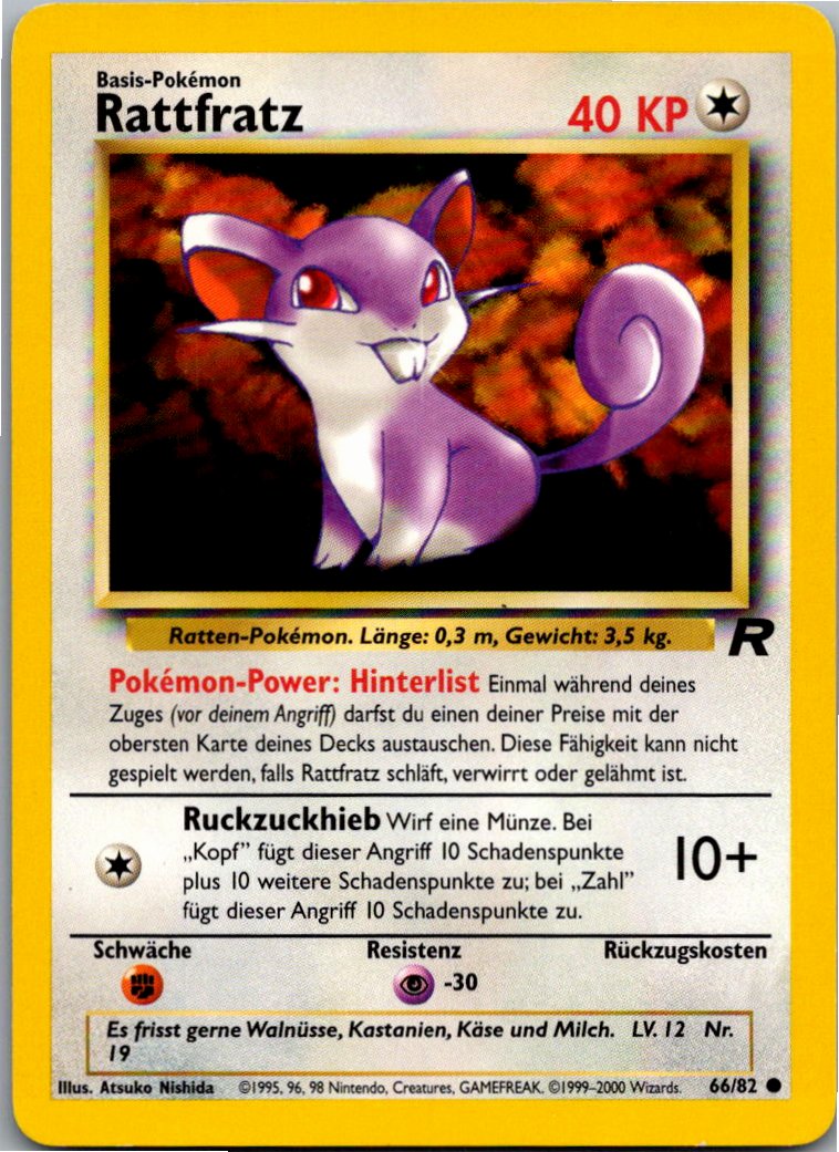 Rattfratz 66/82 Team Rocket – Vorderseite