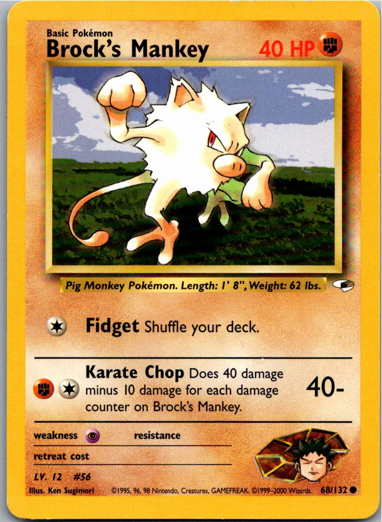 Brock's Mankey 68/132 Gym Heroes – Vorderseite