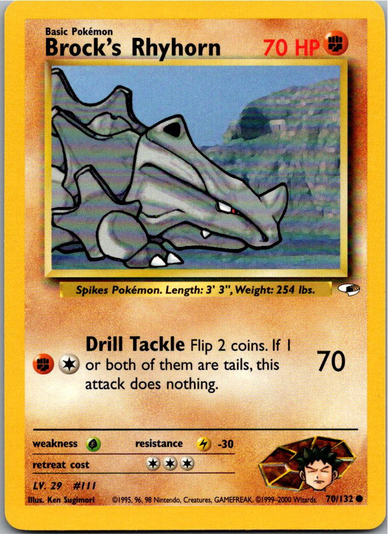 Brock's Rhyhorn 70/132 Gym Heroes – Vorderseite