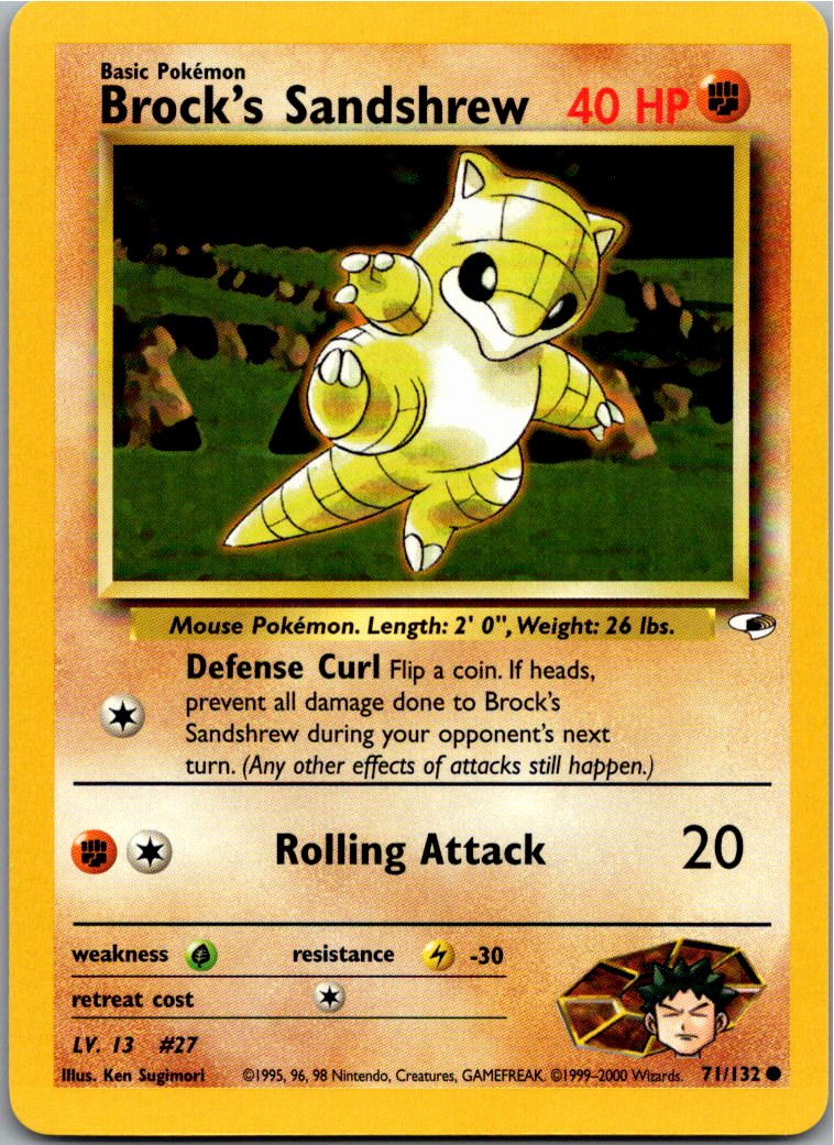 Brock's Sandshrew 71/132 Gym Heroes – Vorderseite