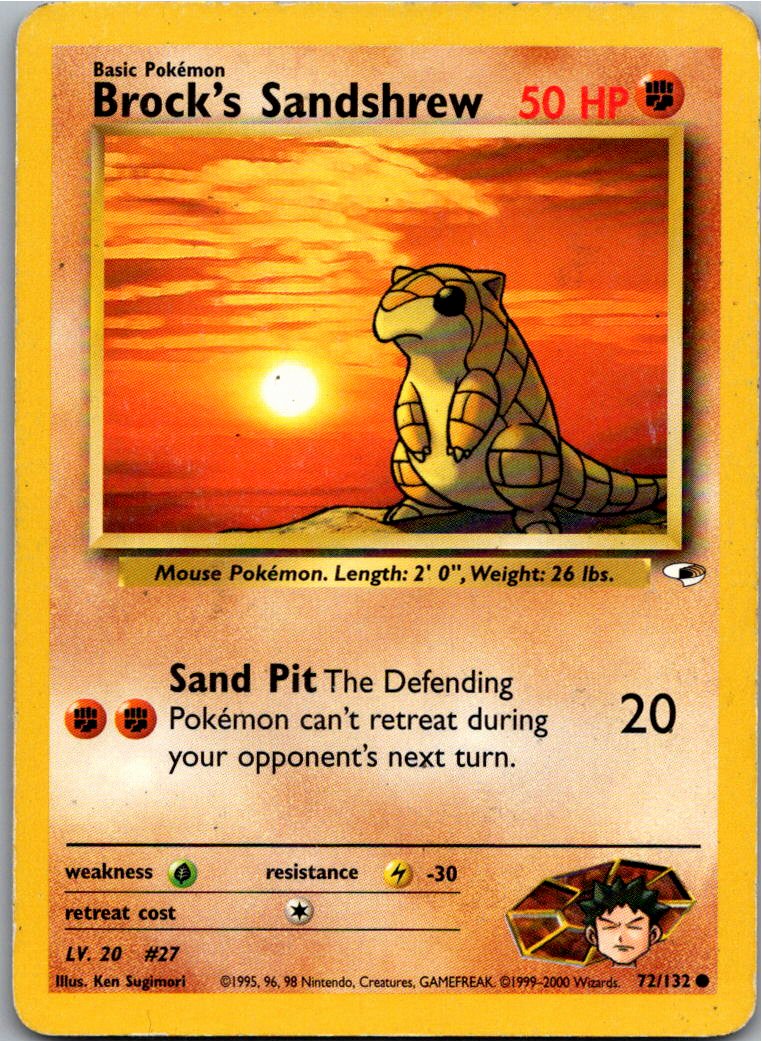 Brock's Sandshrew 72/132 Gym Heroes – Vorderseite