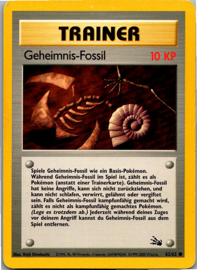 Geheimnis-Fossil 62/62 Fossil – Vorderseite