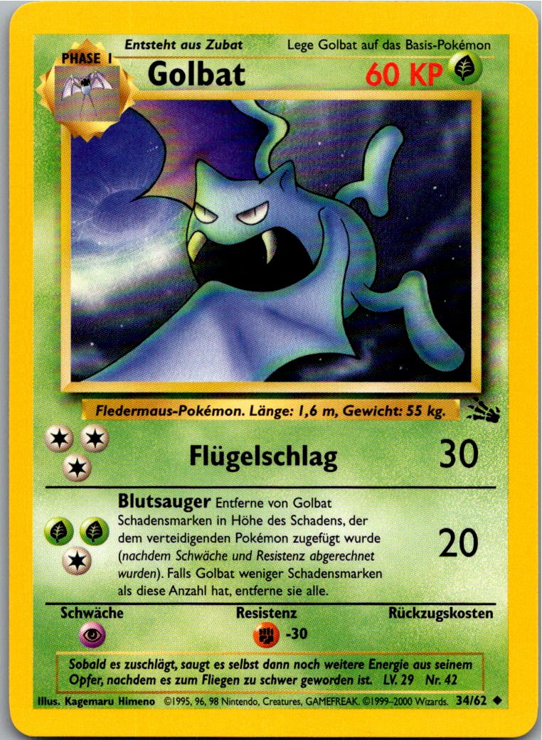 Golbat 34/62 Fossil – Vorderseite