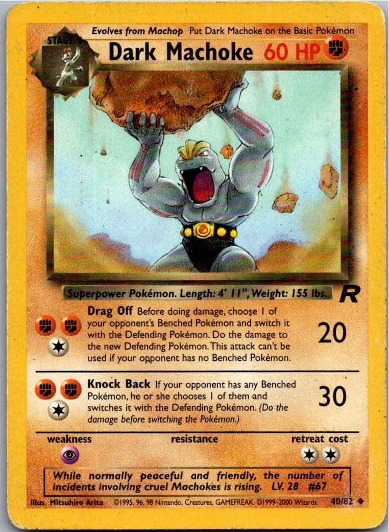 Dark Machoke Dunkles Maschock 40/82 Team Rocket – Vorderseite