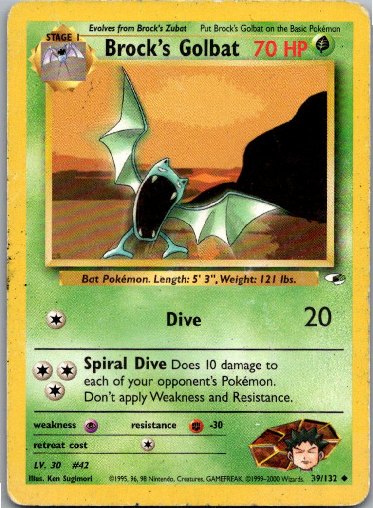 Brock's Golbat 39/132 Gym Heroes – Vorderseite