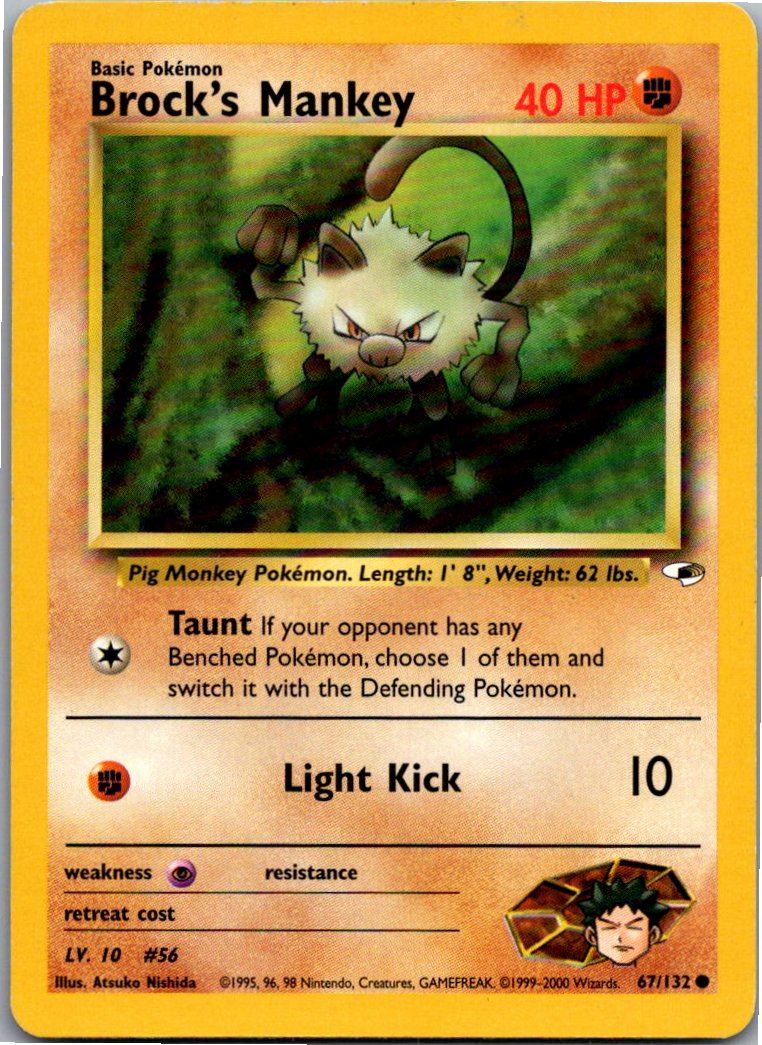 Brock's Mankey 67/132 Gym Heroes – Vorderseite