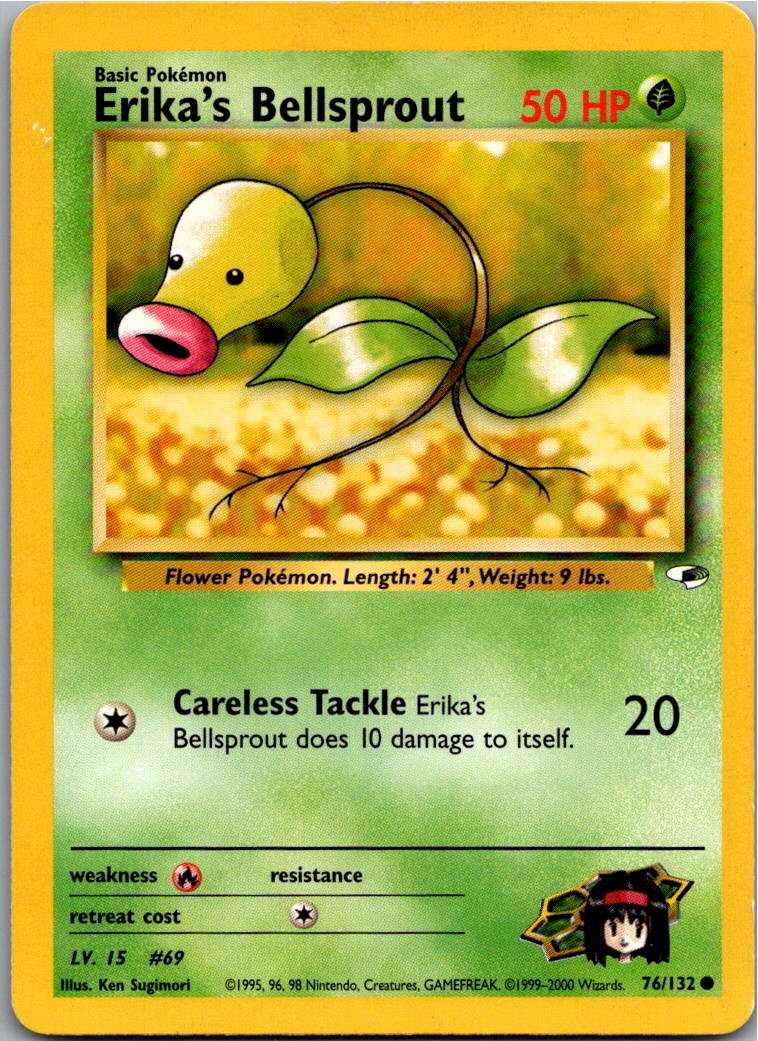 Erika's Bellsprout 76/132 Gym Heroes – Vorderseite