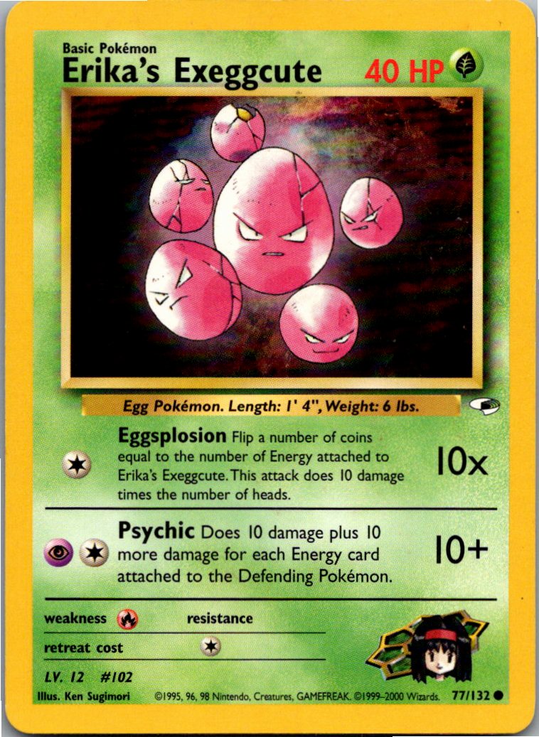 Erika's Exeggcute 77/132 Gym Heroes – Vorderseite