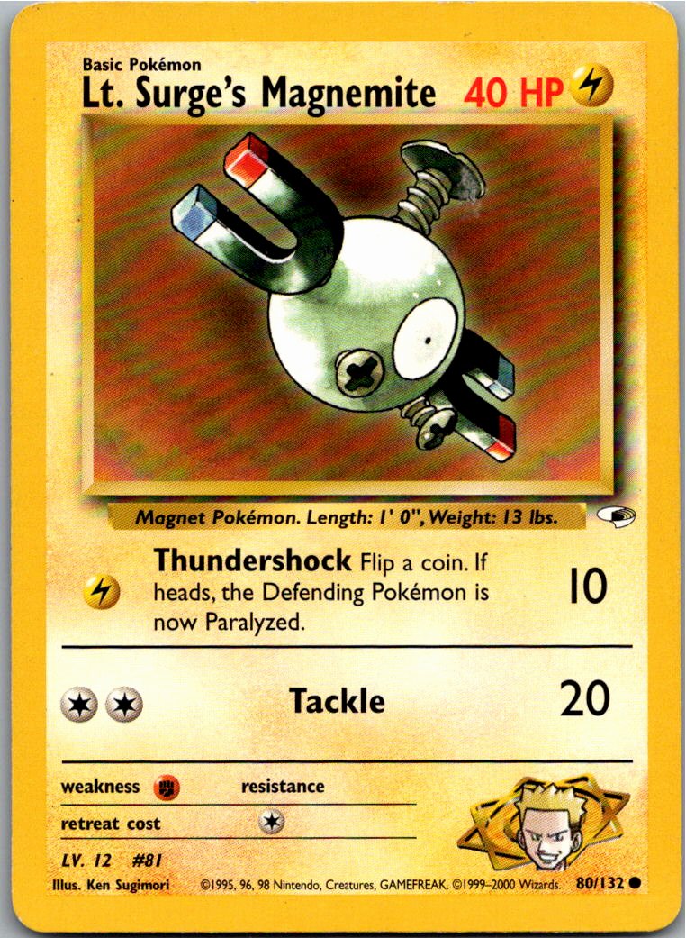 Lt. Surge's Magnemite 80/132 Gym Heroes – Vorderseite