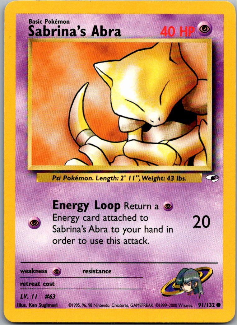 Sabrina's Abra 91/132 Gym Heroes – Vorderseite