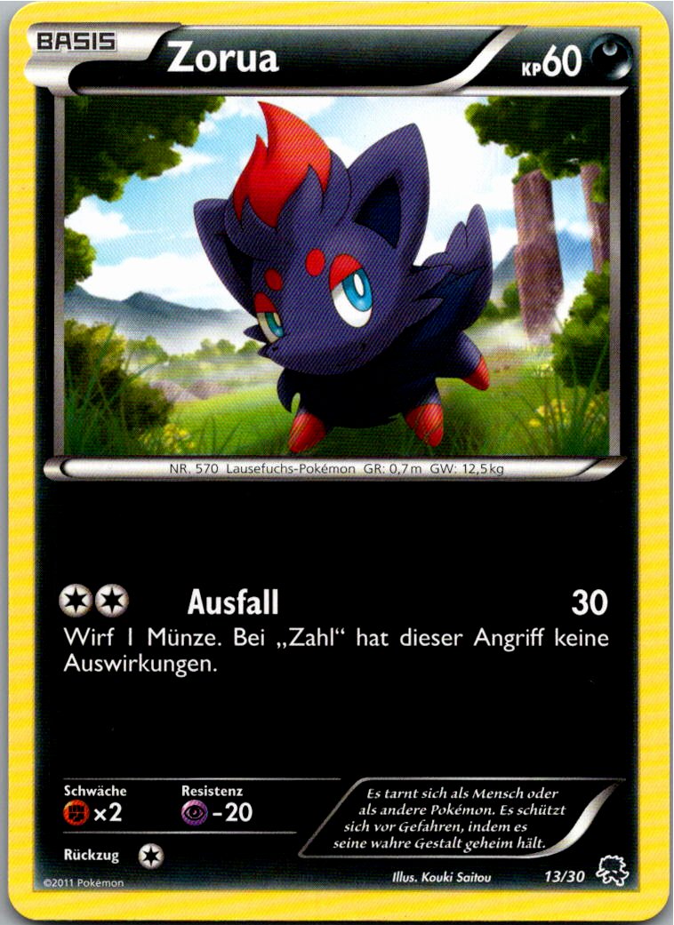 Zorua 13/30 BW trainer Kit (Zoroark) – Vorderseite