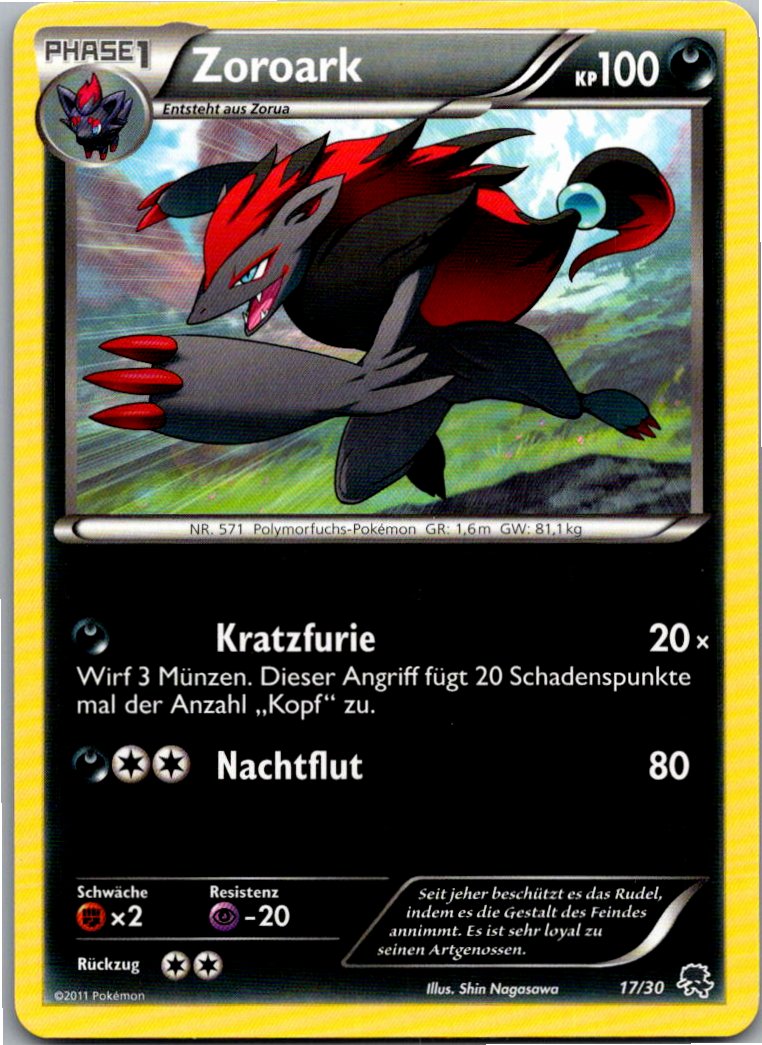Zoroark 17/30 BW trainer Kit (Zoroark) – Vorderseite