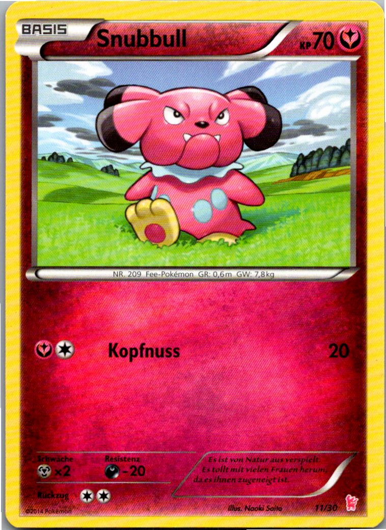 Snubbull 11/30 XY trainer Kit (Sylveon) – Vorderseite