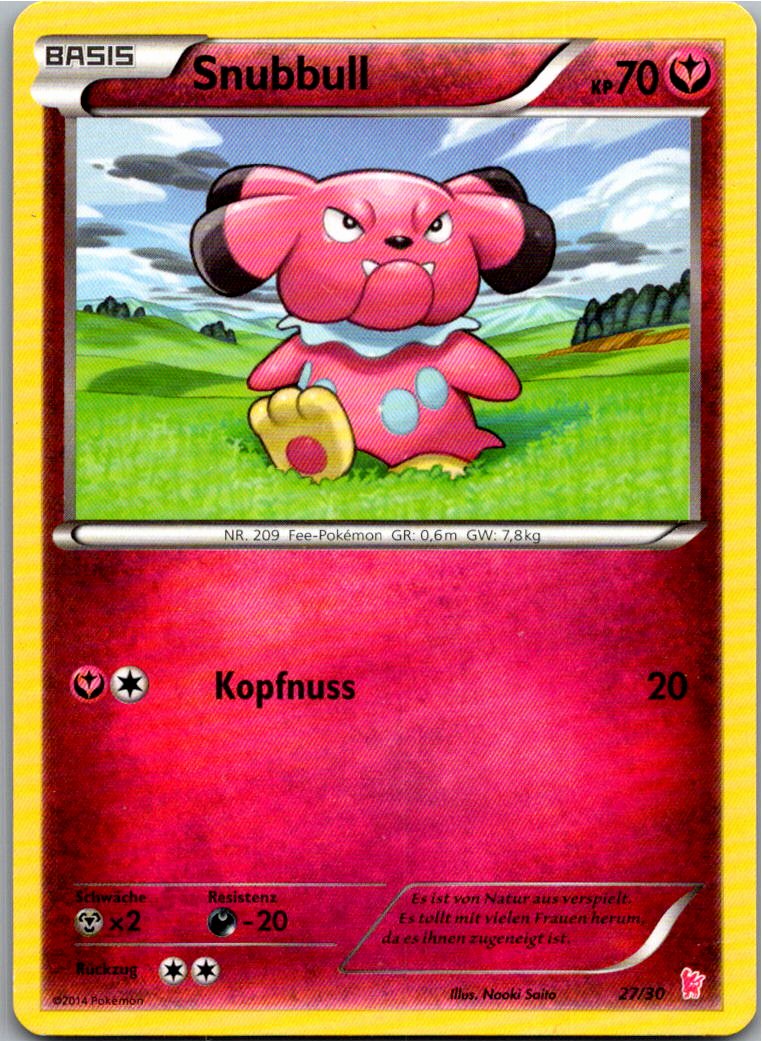Snubbull 27/30 XY trainer Kit (Sylveon) – Vorderseite