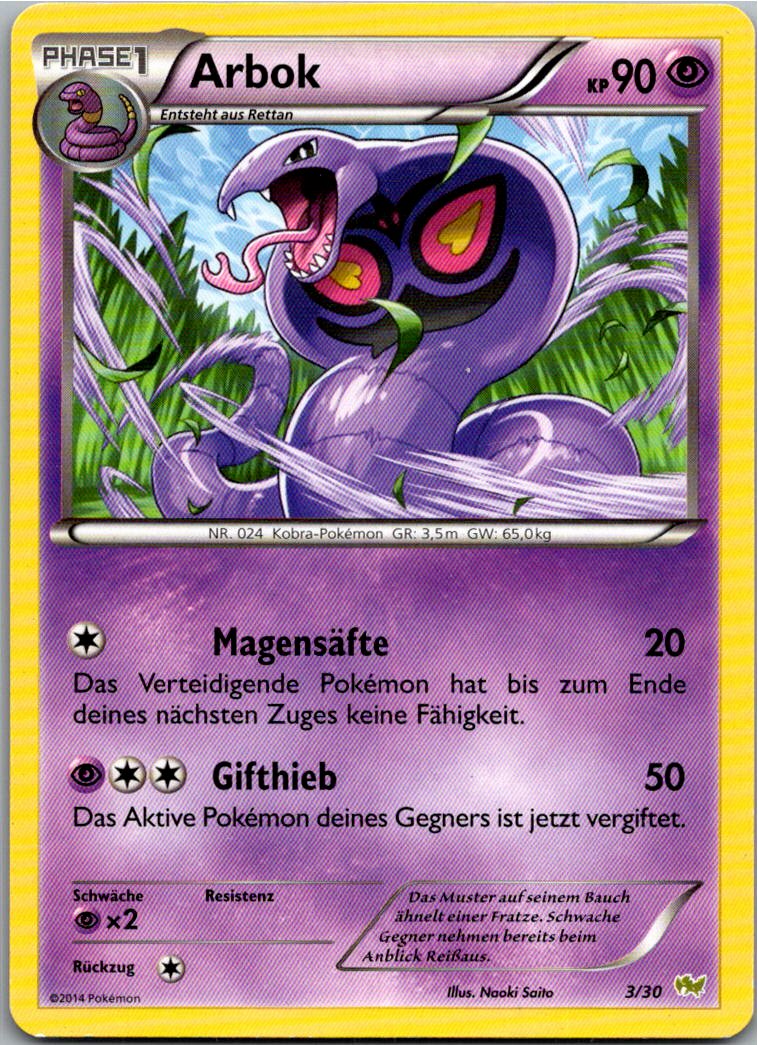 Arbok 3/30 XY trainer Kit (Noivern) – Vorderseite