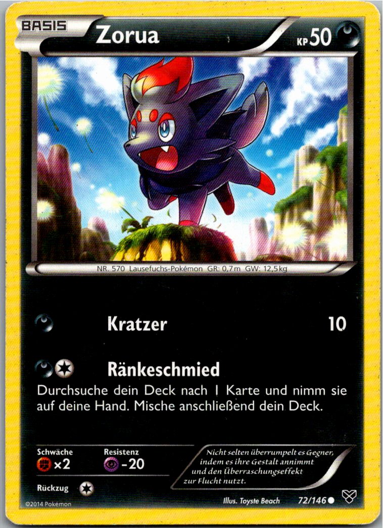 Zorua 72/146 XY – Vorderseite