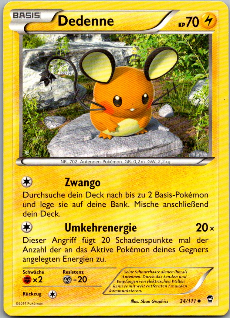Dedenne 34/111 Fliegende Fäuste – Vorderseite