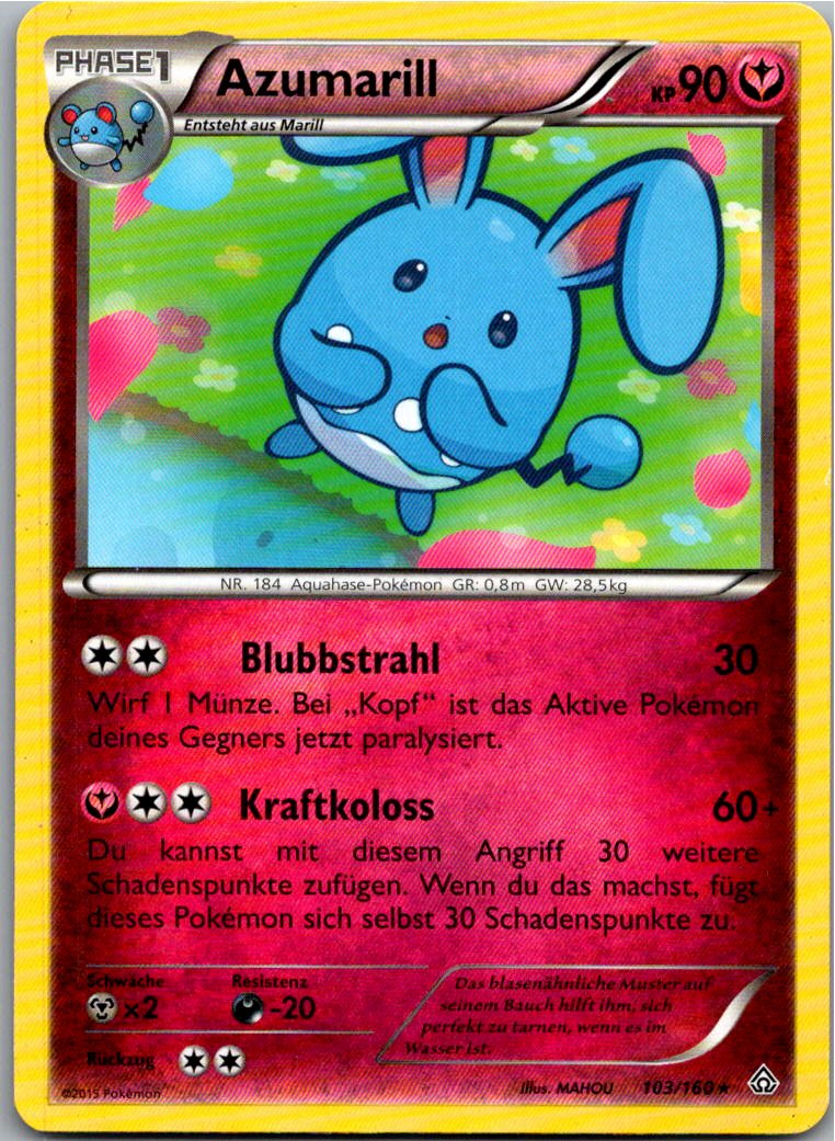 Azumarill 103/160 Protoschock – Vorderseite