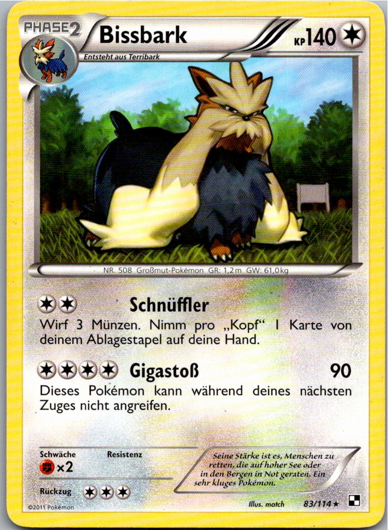 Bissbark 83/114 Schwarz & Weiß – Vorderseite
