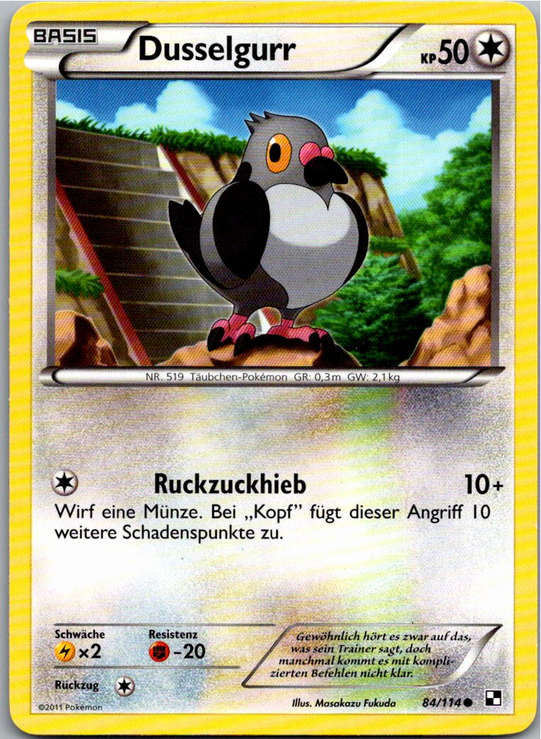 Dusselgurr 84/114 Schwarz & Weiß – Vorderseite