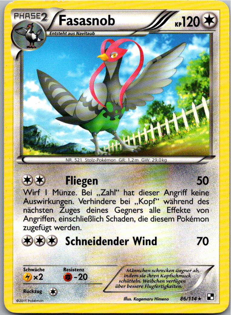 Fasasnob 86/114 Schwarz & Weiß – Vorderseite