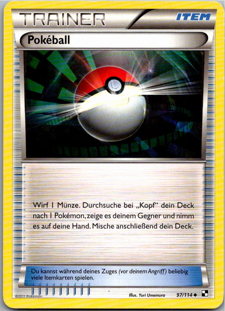 Pokeball 97/114 Schwarz & Weiß – Vorderseite