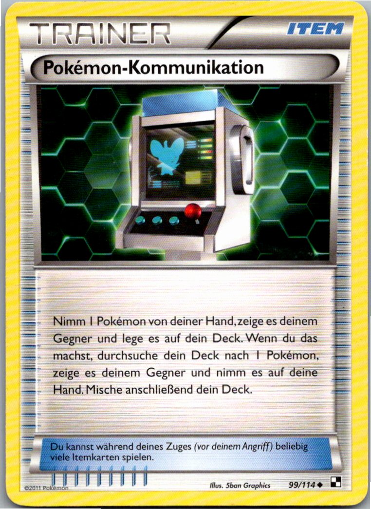 Pokemon-Kommunikation 99/114 Schwarz & Weiß – Vorderseite
