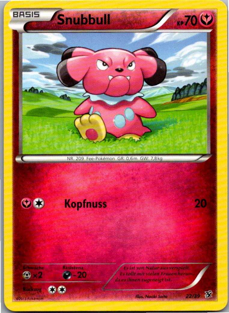 Snubbull 22/39 Willkommen in Kalos – Vorderseite