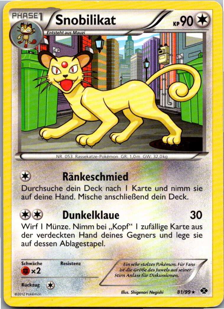 Snobilikat 81/99 Kommende Schicksale – Vorderseite