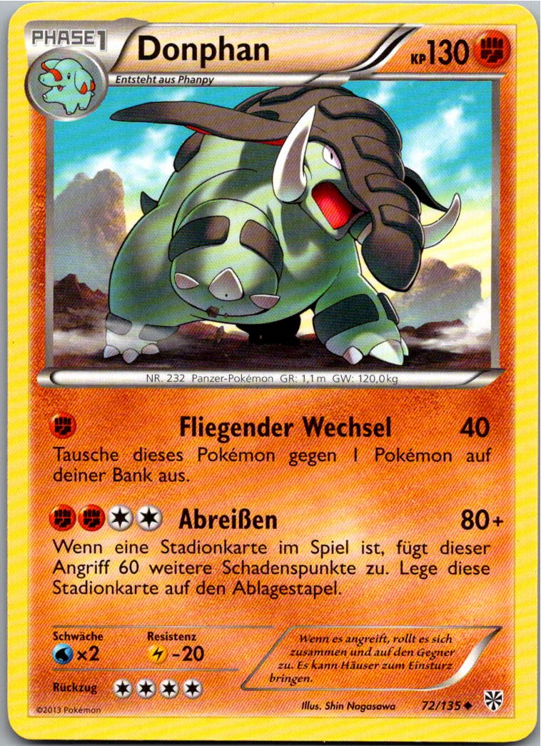 Donphan 72/135 Plasma-Sturm – Vorderseite