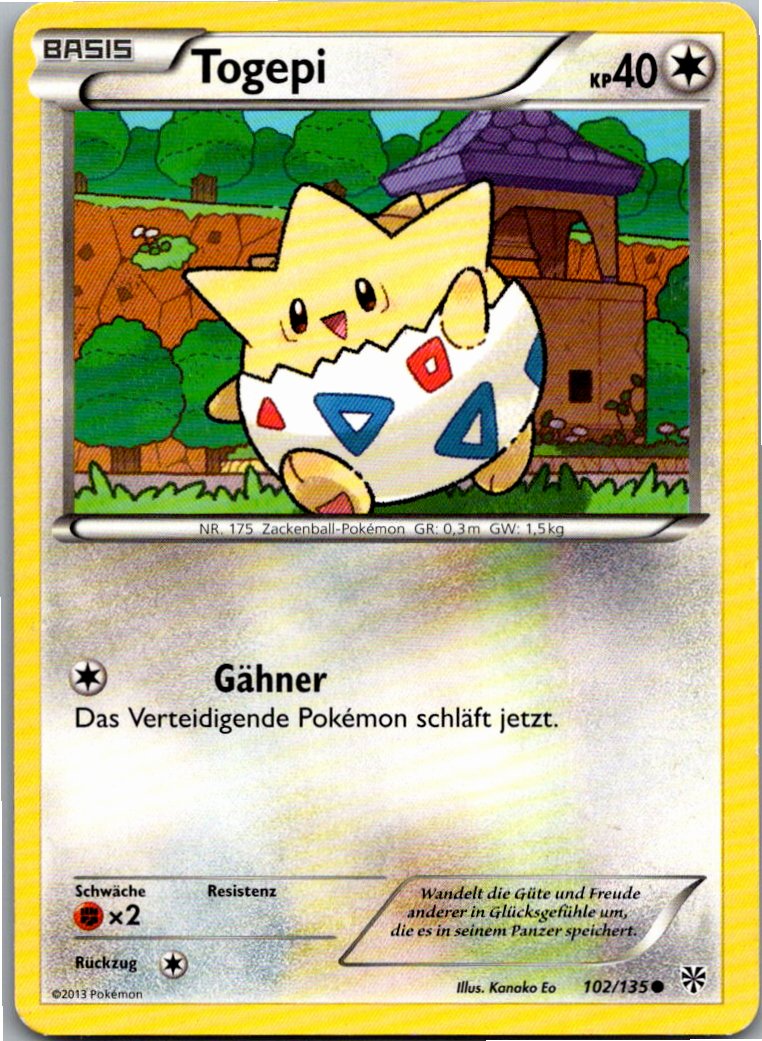 Togepi 102/135 Plasma-Sturm – Vorderseite