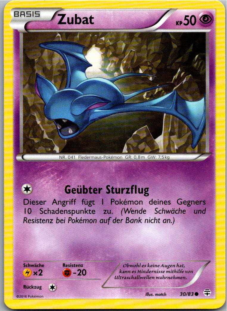 Zubat 30/83 Generationen – Vorderseite