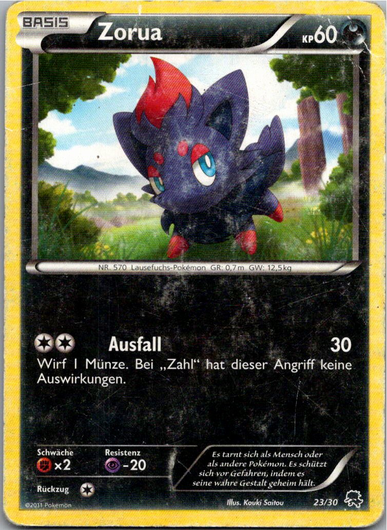Zorua 23/30 BW trainer Kit (Zoroark) – Vorderseite