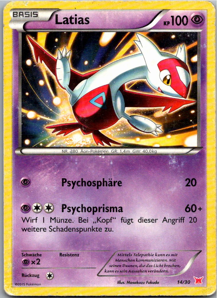 Latias 14/30 XY trainer Kit (Latias) – Vorderseite