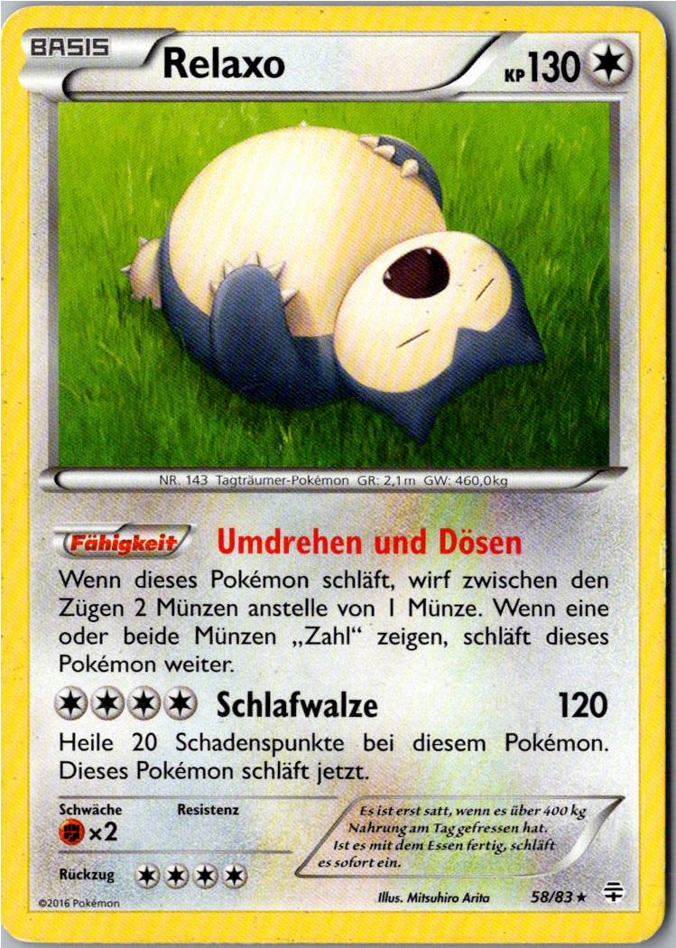 Relaxo 58/83 Generationen – Vorderseite