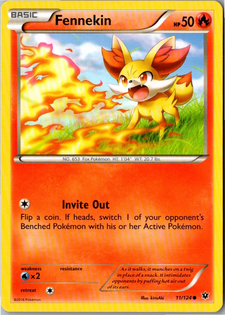 Fennekin Fynx 11/124 Schicksalsschmiede – Vorderseite