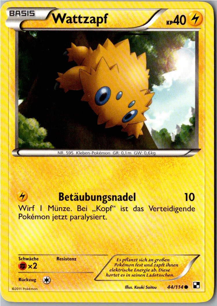 Wattzapf 44/114 Schwarz & Weiß – Vorderseite