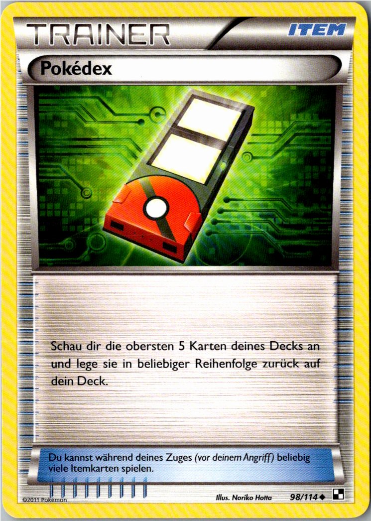 Pokedex 98/114 Schwarz & Weiß – Vorderseite