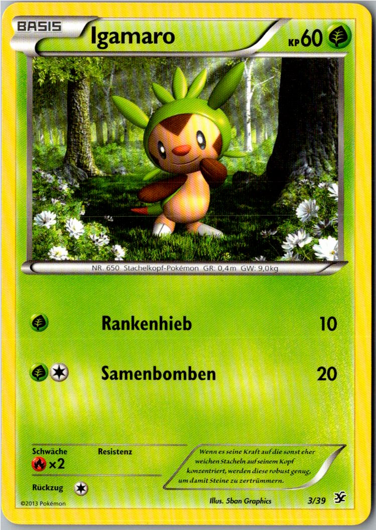 Igamaro 3/39 Willkommen in Kalos – Vorderseite