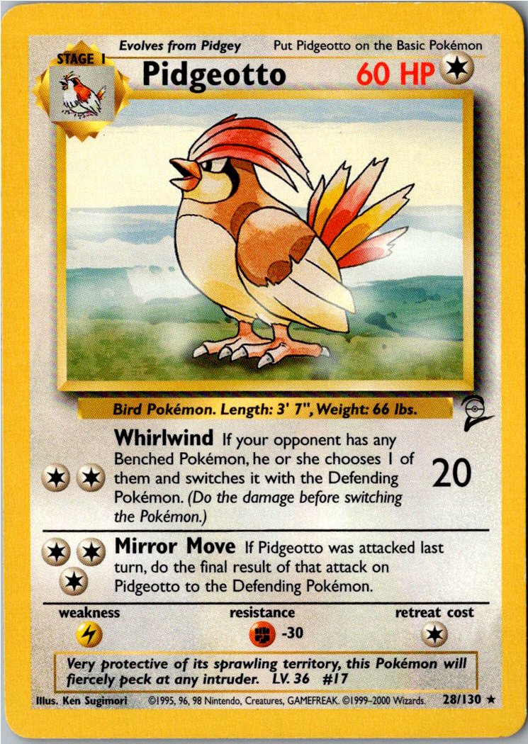 Pidgeotto Tauboga 28/130 Base Set 2 – Vorderseite
