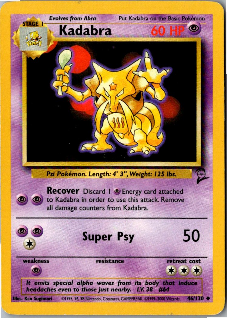 Kadabra 46/130 Base Set 2 – Vorderseite
