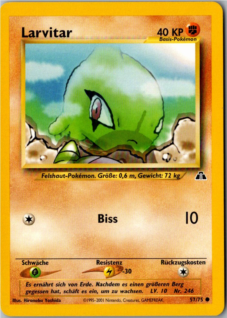 Larvitar 57/75 Neo Entdeckung – Vorderseite