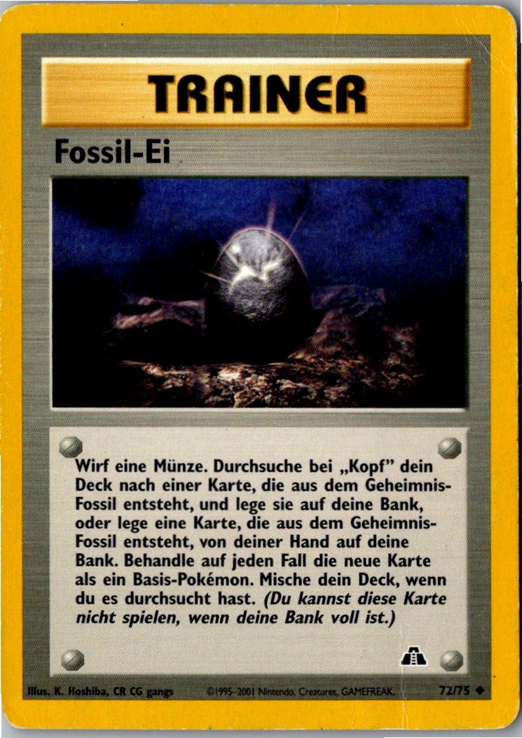 Fossil-Ei 72/75 Neo Entdeckung – Vorderseite