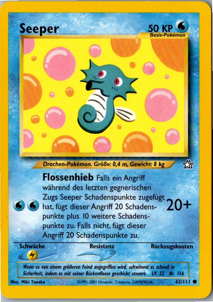 Seeper 62/111 Neo Genesis – Vorderseite