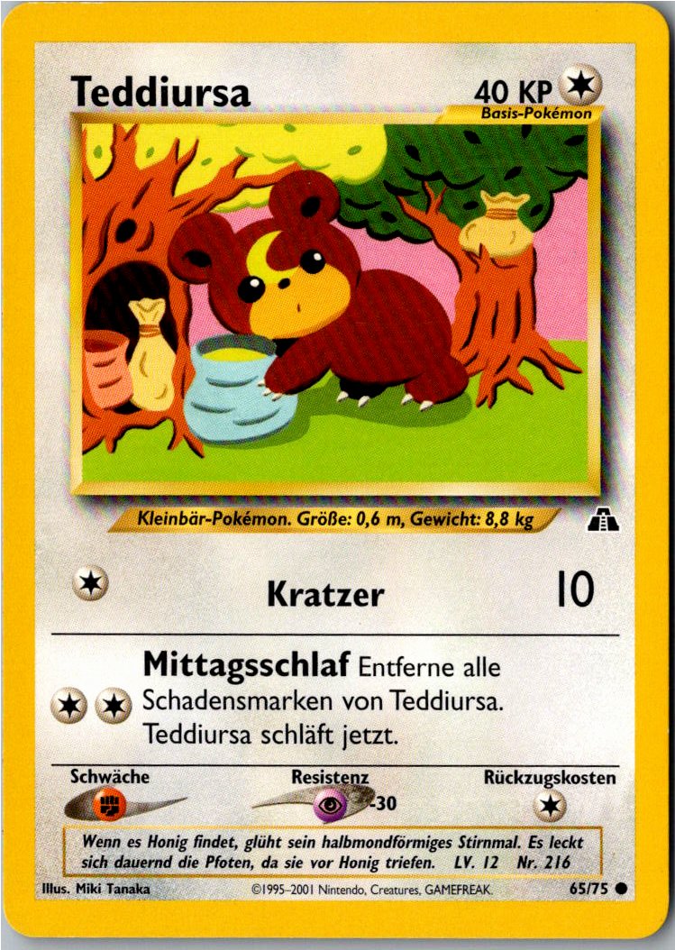 Teddiursa 65/75 Neo Entdeckung – Vorderseite