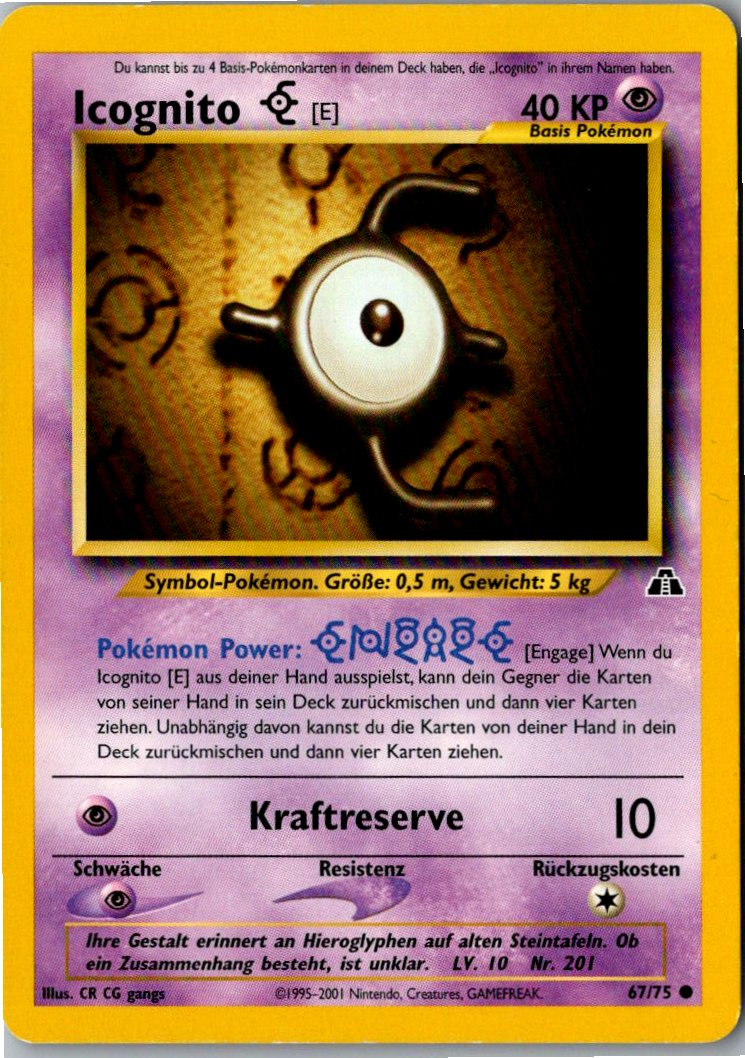 Icognito E 67/75 Neo Entdeckung – Vorderseite