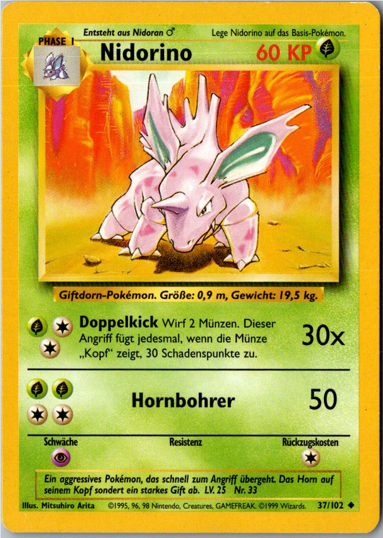 Nidorino 37/102 Grundset – Vorderseite